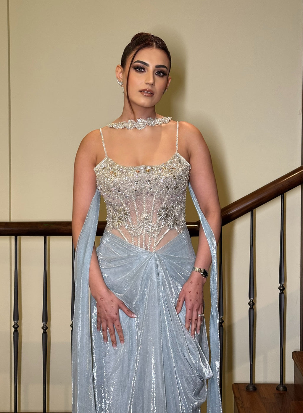Rubal Abhinav Kakkar in Stardust Corseted Drape Set