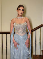 Rubal Abhinav Kakkar in Stardust Corseted Drape Set