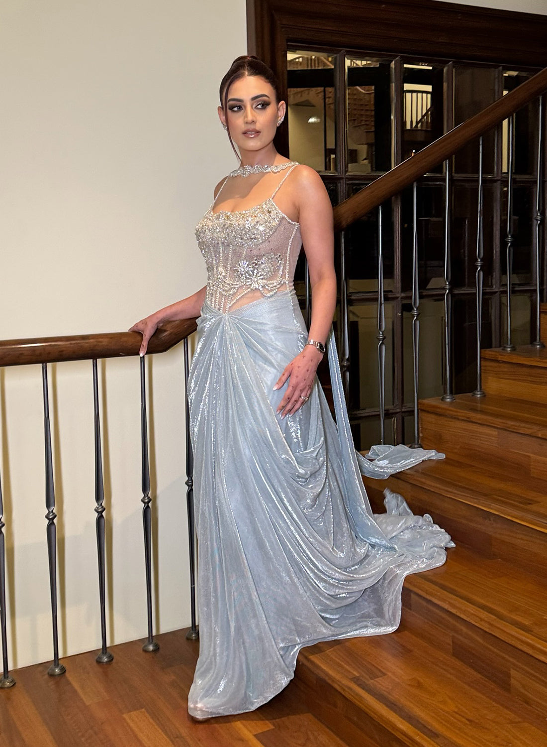 Rubal Abhinav Kakkar in Stardust Corseted Drape Set
