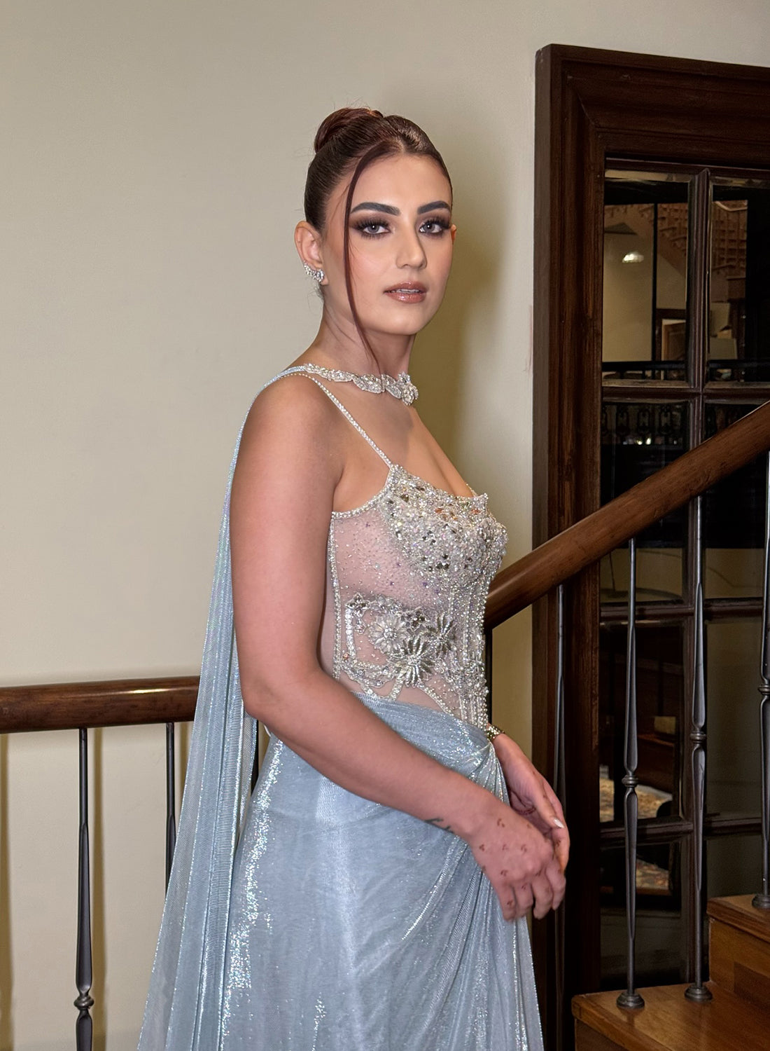 Rubal Abhinav Kakkar in Stardust Corseted Drape Set