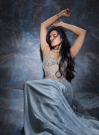 Diya Gangar in Stardust Corseted Drape Set