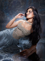 Diya Gangar in Stardust Corseted Drape Set