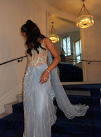 Roma Shan Baig in Stardust Corseted Drape Set