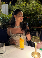 Roma Shan Baig in Stardust Corseted Drape Set