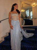 Roma Shan Baig in Stardust Corseted Drape Set