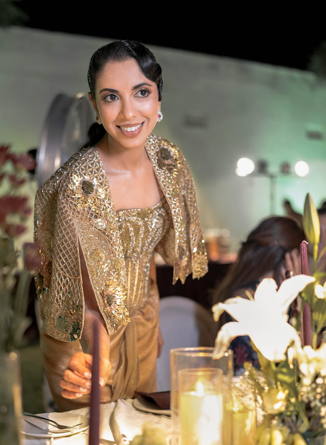 Priya Shrma in Icicle Corset Dress and Cropped Jacket