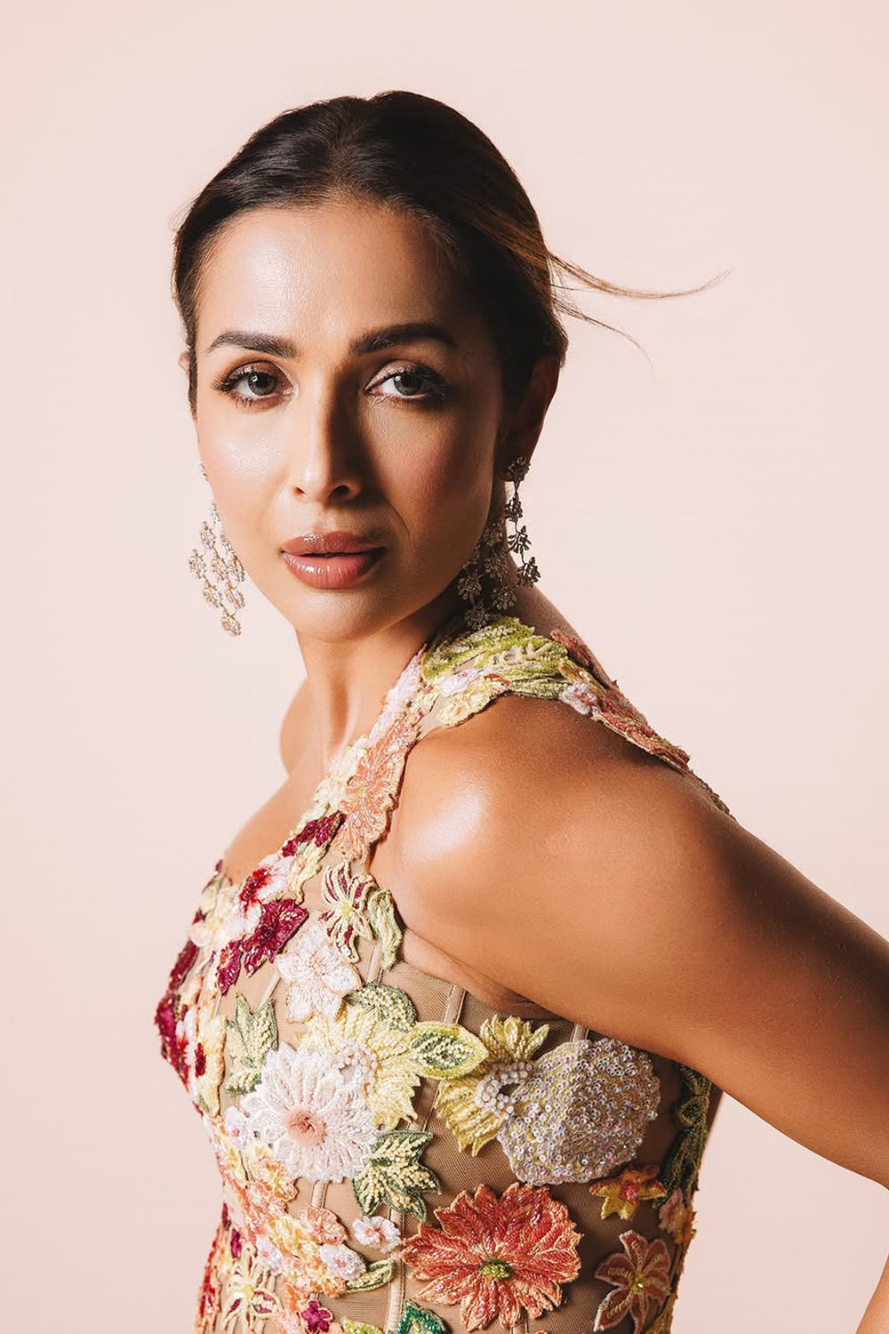 Malaika Arora in Enchanted Garden Corseted Belt Drape Set