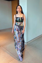 Alishay Adnan in Cher look-corseted Belt Drape Set