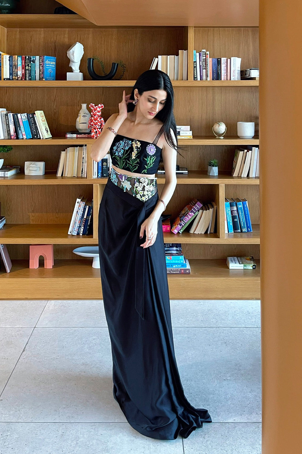 Alishay Adnan in Mykonos- Corseted Belt Drape Set