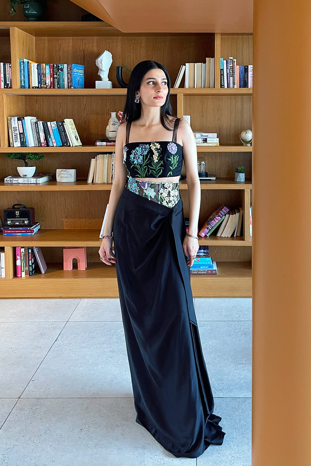 Alishay Adnan in Mykonos- Corseted Belt Drape Set