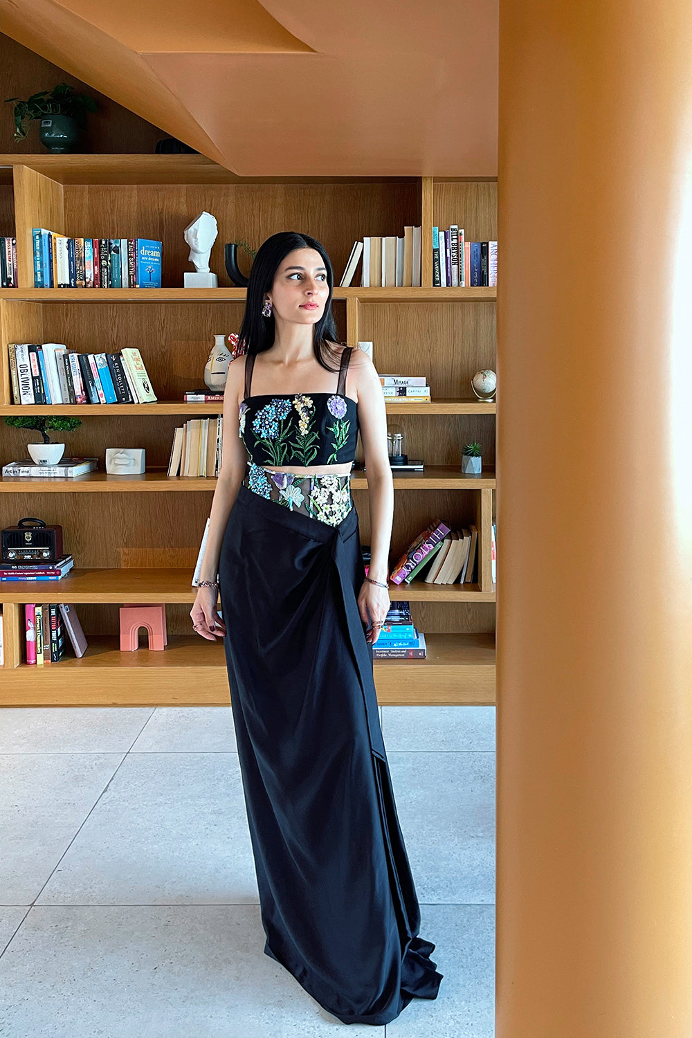 Alishay Adnan in Mykonos- Corseted Belt Drape Set