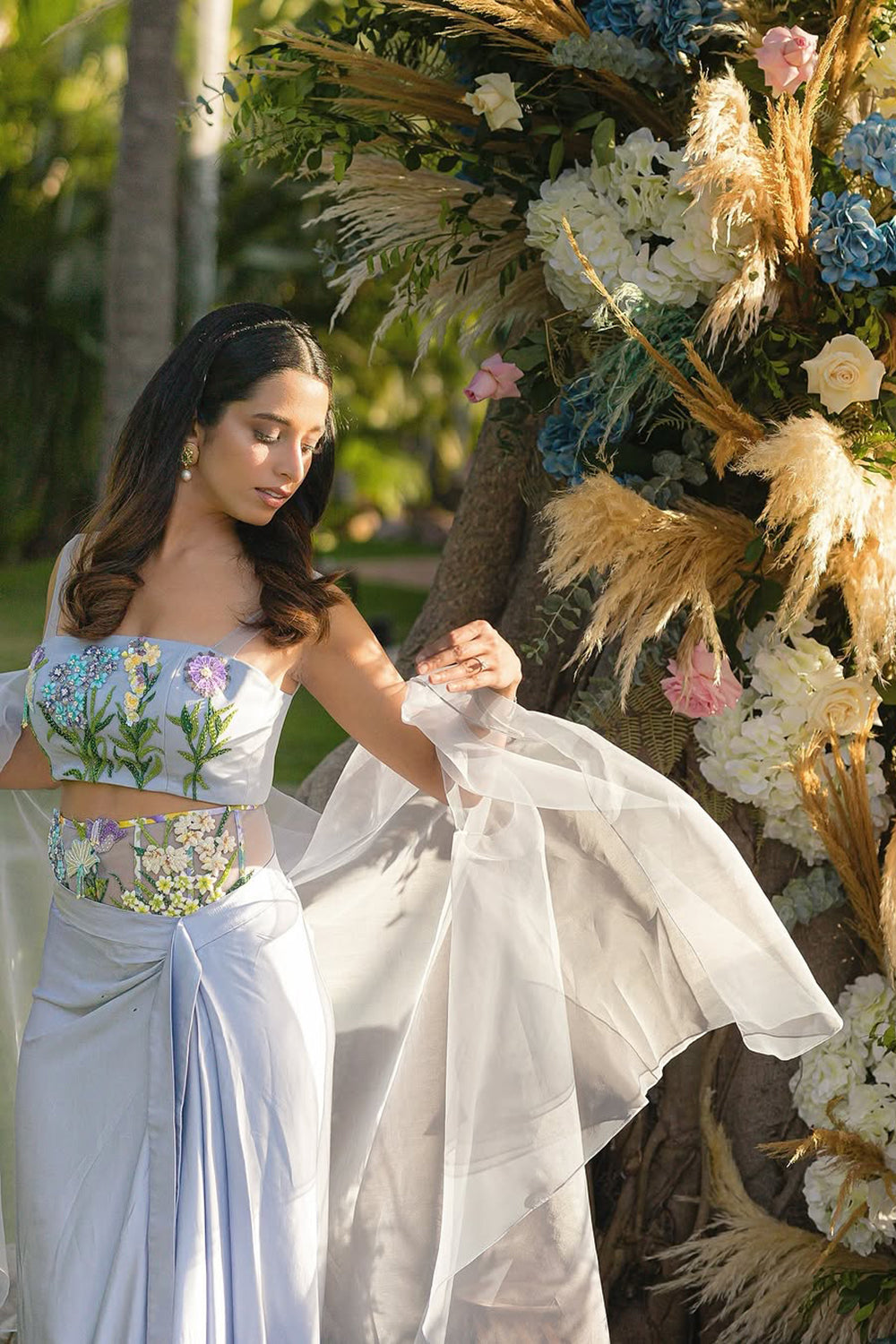 Madhura Raul in Mykonos- Corseted Belt Drape Set