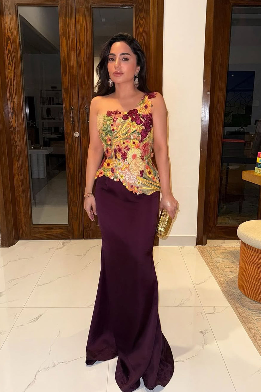 Mavira in Enchanted Garden Corseted Belt Drape Set