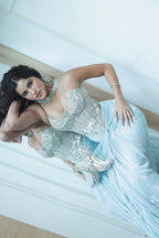 Meghna Kaur in Stardust Corseted Drape Set