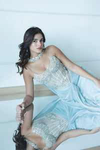 Meghna Kaur in Stardust Corseted Drape Set