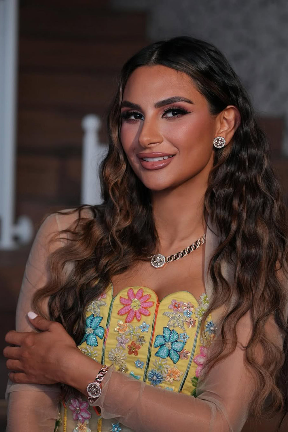 Danya in Mimosa Draped Skirt Blouse