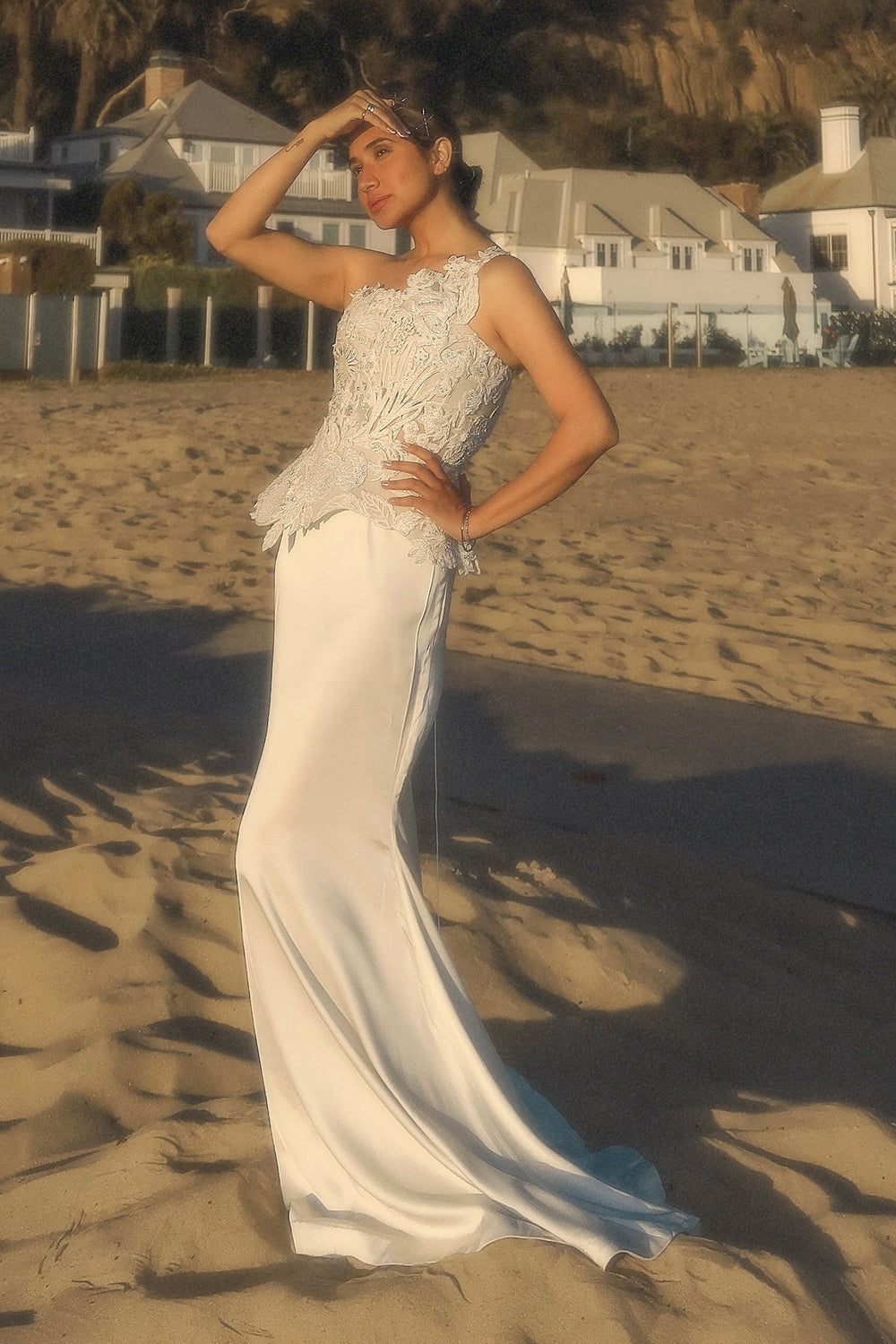 Navi Kaur in Enchanted Garden Corseted Belt Drape Set