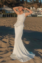 Navi Kaur in Enchanted Garden Corseted Belt Drape Set