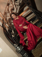 Tehreem Imran in Custom Red Enchanted Garden