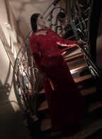 Tehreem Imran in Custom Red Enchanted Garden