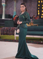 Hina Malik in Custom Emerald Green Enchanted Garden