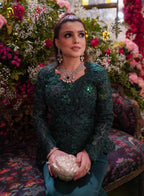 Hina Malik in Custom Emerald Green Enchanted Garden