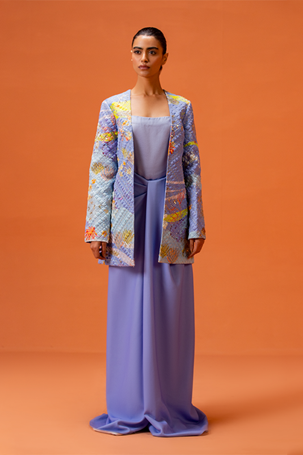 Banana palm Quilted Jacket Set