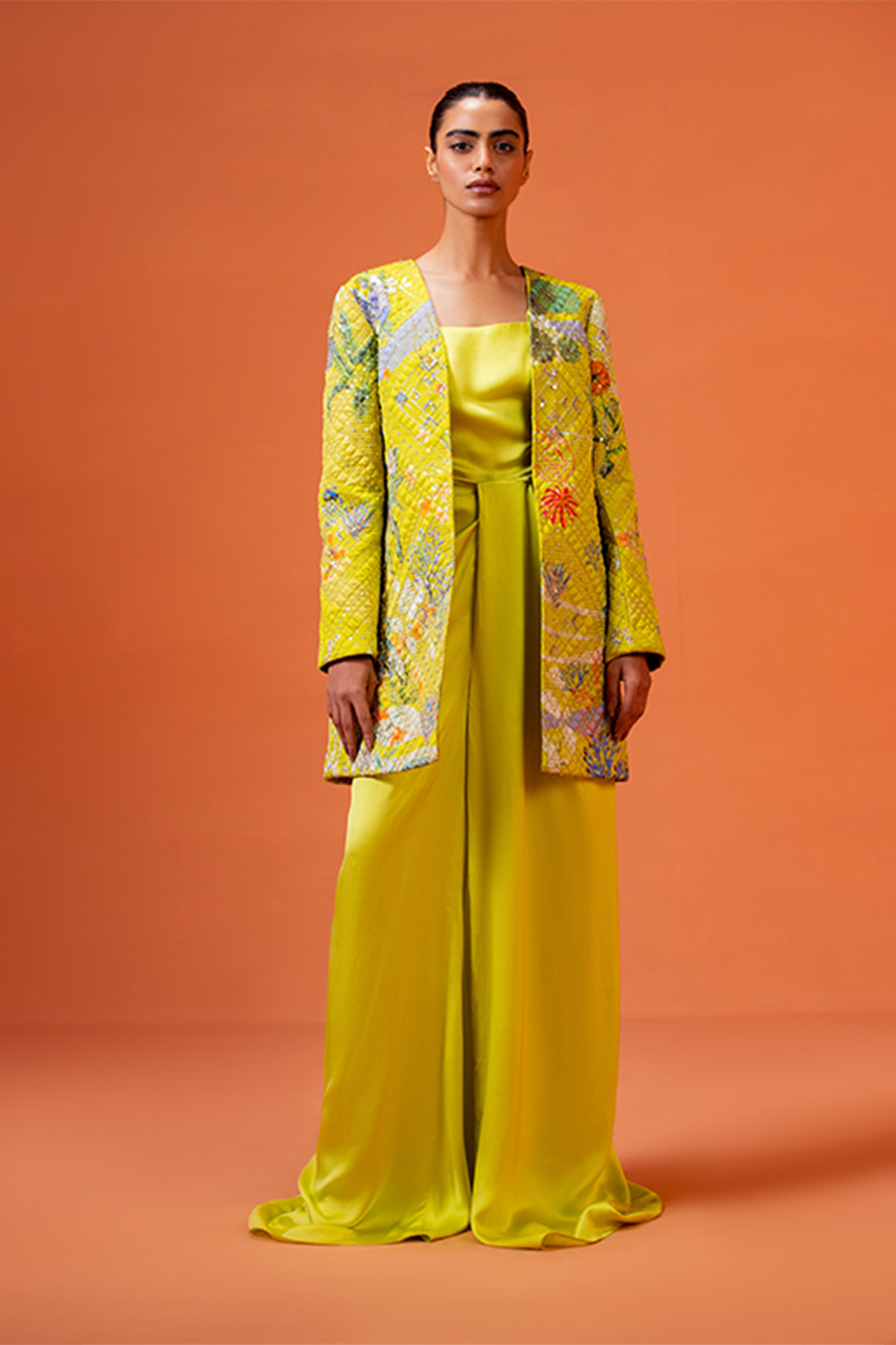 Banana palm Quilted jacket Set