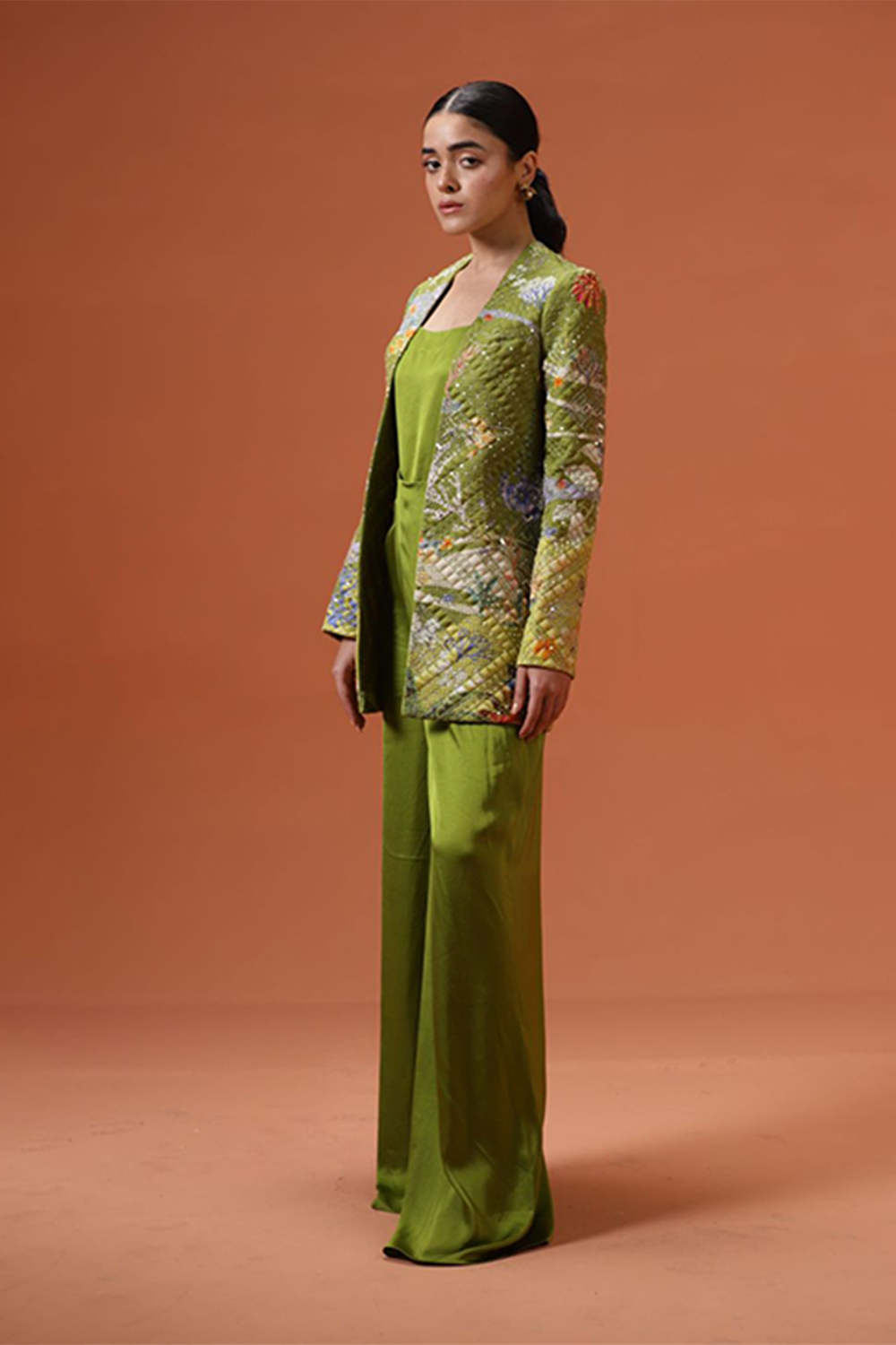 Banana palm Quilted jacket Set