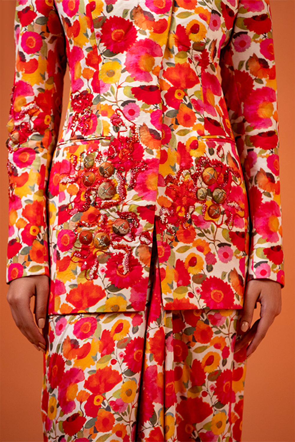 Frida halter jacket with draped skirt