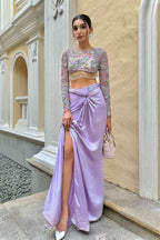 Juhi Godambe in Rekha front knot skirt and blouse