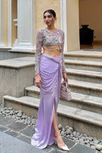 Juhi Godambe in Rekha front knot skirt and blouse