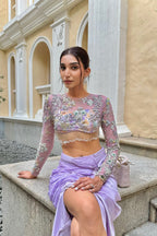 Juhi Godambe in Rekha front knot skirt and blouse