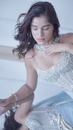 Meghna Kaur in Stardust Corseted Drape Set