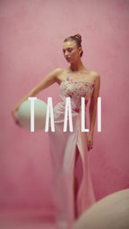 Pink Sorbet Corset Draped Gown