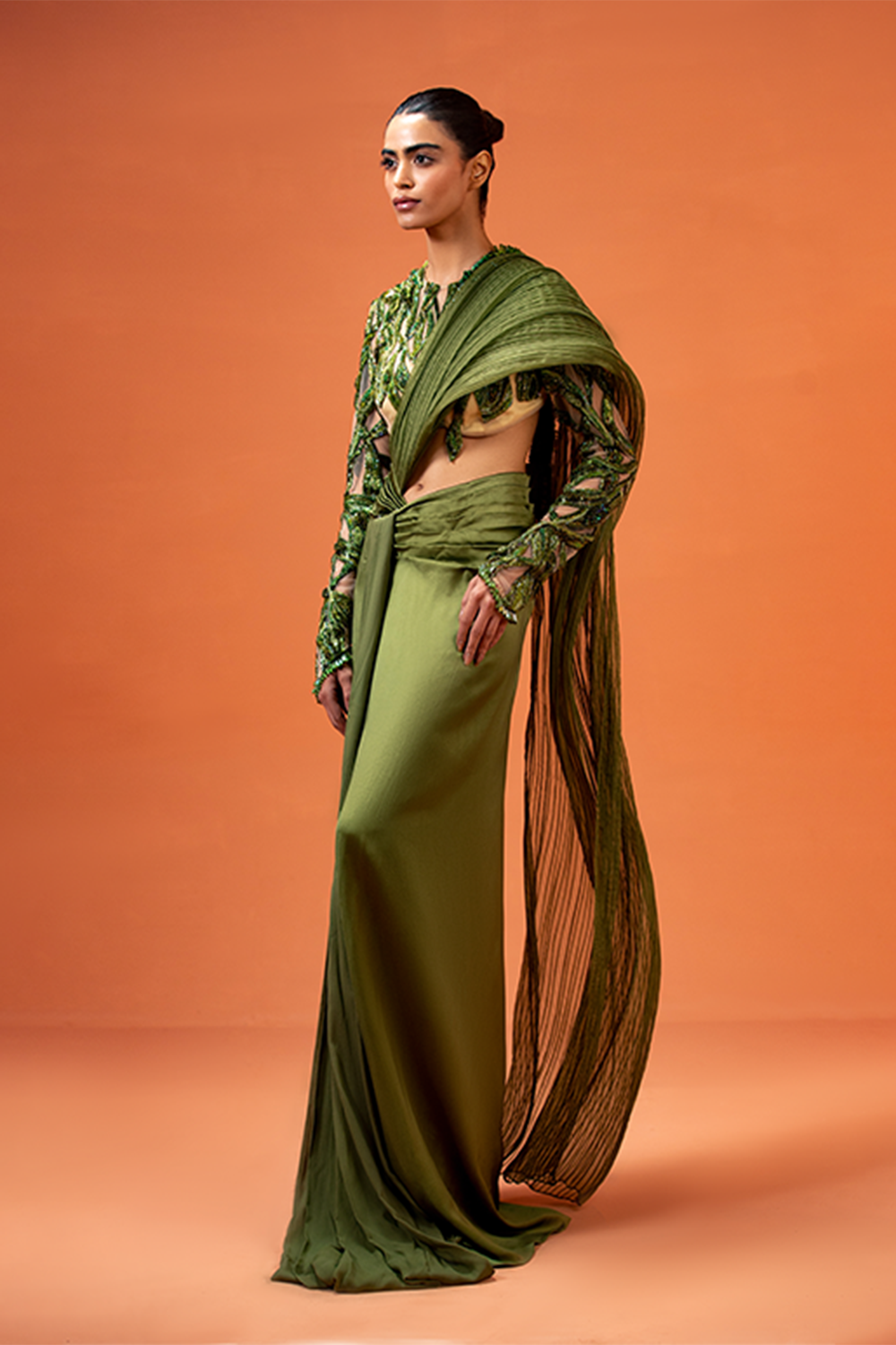 Sea Kelp draped skirt blouse