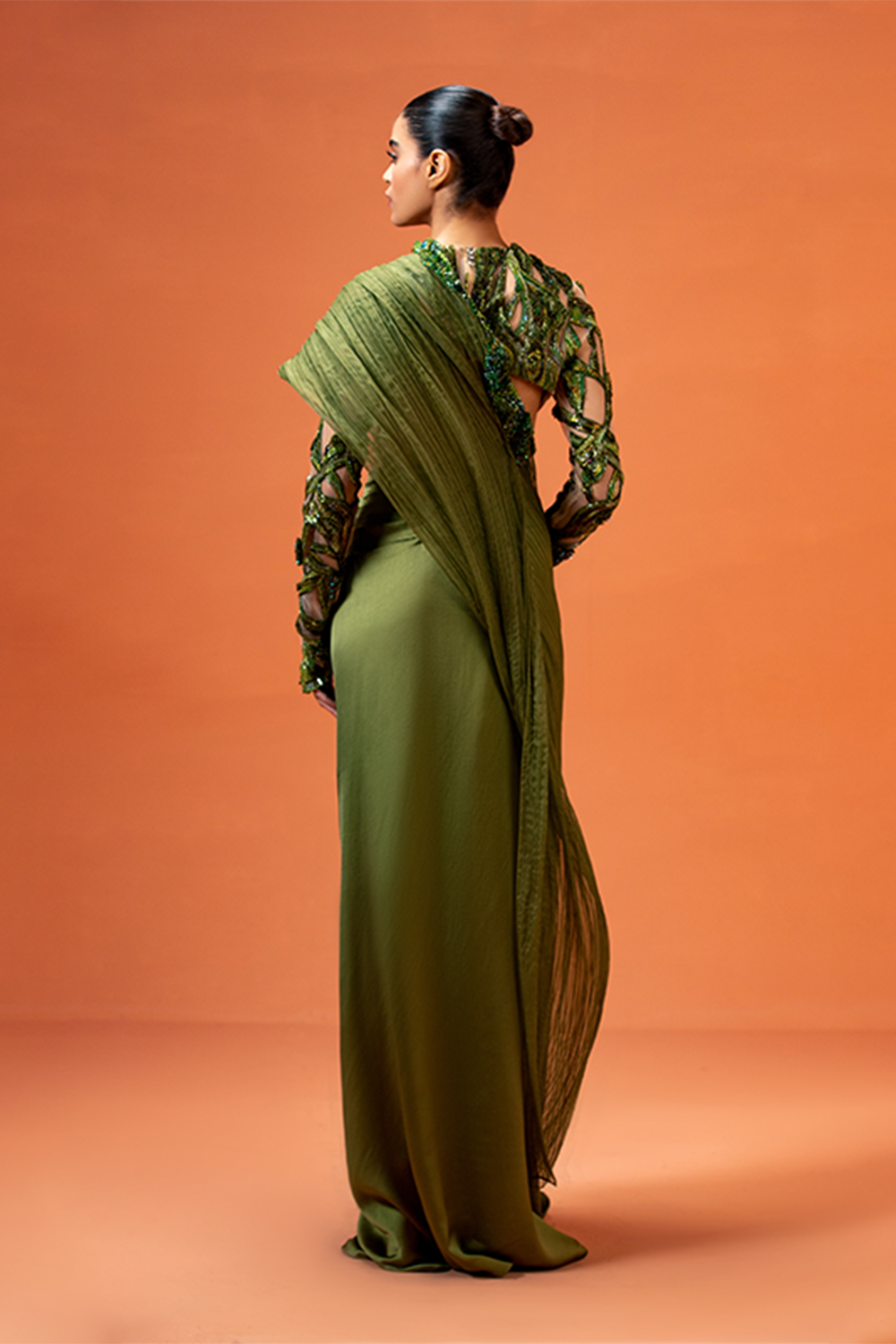 Sea Kelp draped skirt blouse