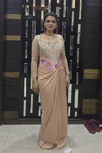 Pink Sorbet Corset Draped Gown
