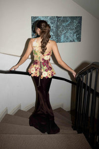 Zahra Malik in Enchanted Garden Corseted Belt Drape Set